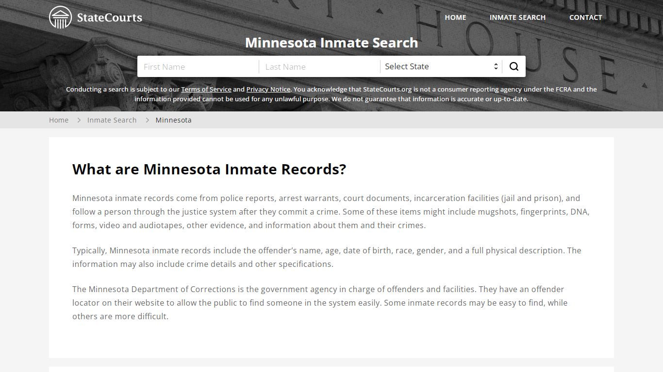 Minnesota Inmate Search, Prison and Jail Information ...